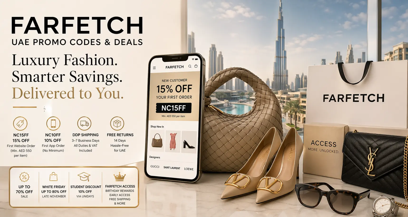 FARFETCH UAE Promo Code: 15% Off First Order, White Friday 80% Off, Free Returns and Everything UAE Luxury Shoppers Need to Know