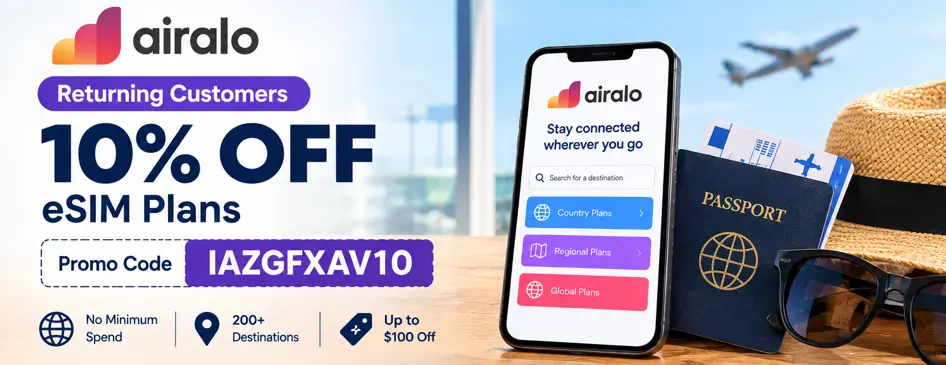 Airalo Promo Code for Existing Customers - 10% Off Every eSIM With No Minimum Spend