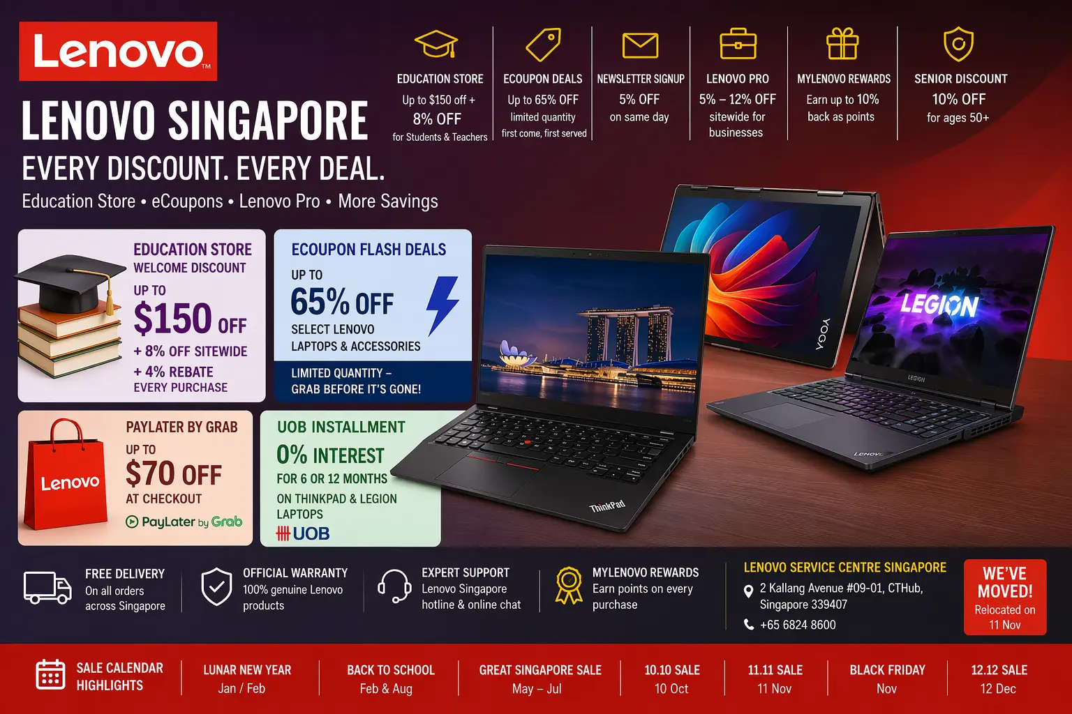 Lenovo Singapore Promo Code: Student Discount, eCoupon Deals, ThinkPad Prices, Service Centre and Every SG Saving on lenovo.com/SG