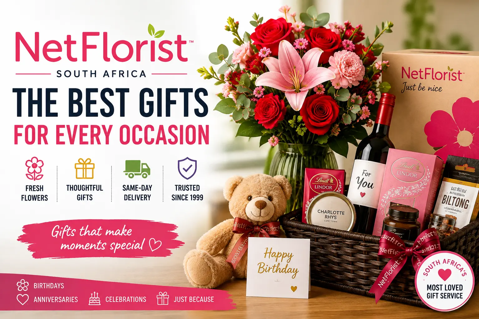 Best Gifts to Send on NetFlorist South Africa — Birthday, Anniversary and Just Because