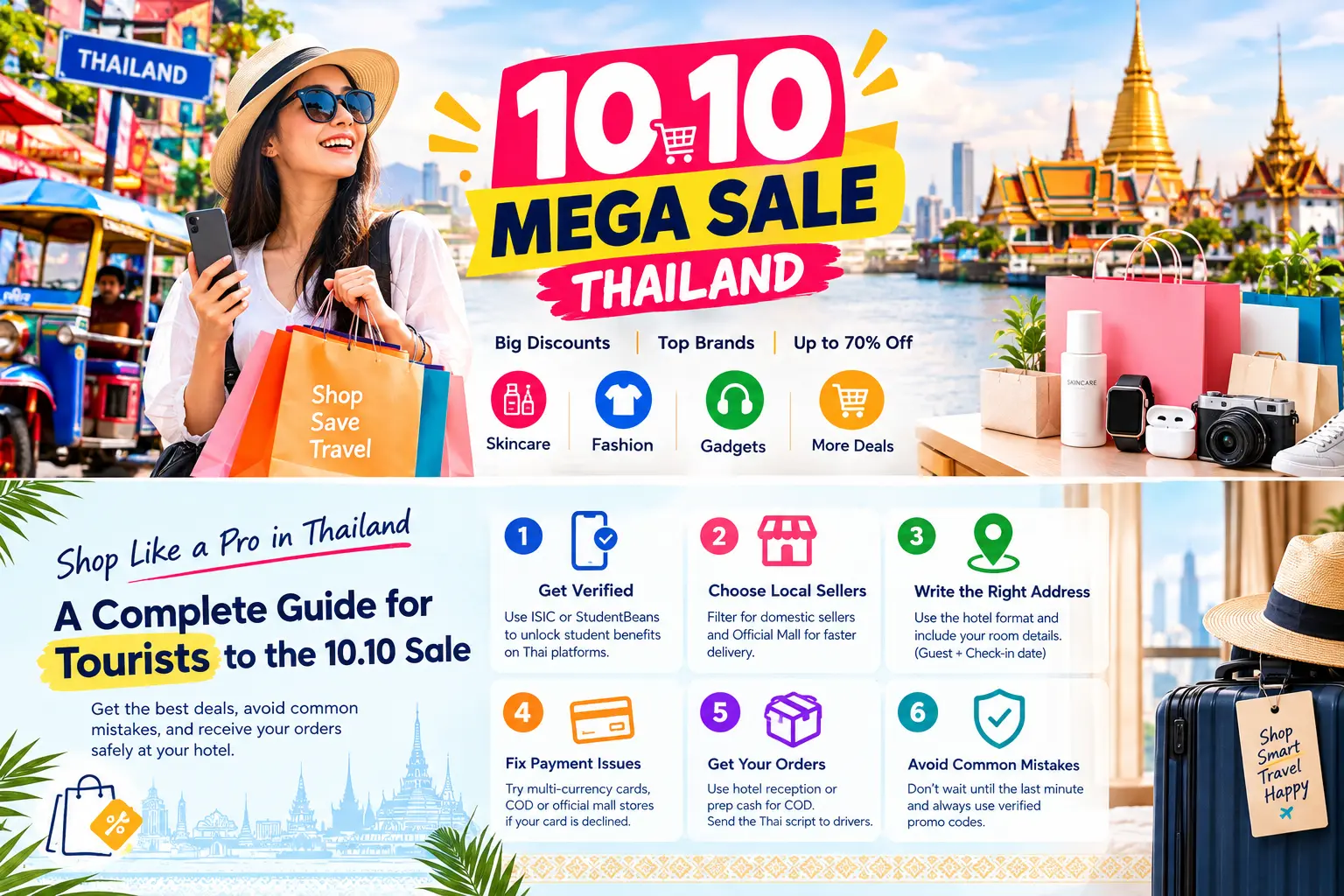 คู่มือลับนักท่องเที่ยว: วิธีช้อปออนไลน์ช่วง 10.10 ส่งตรงถึงโรงแรมในไทย แบบไม่โดนยกเลิกออเดอร์