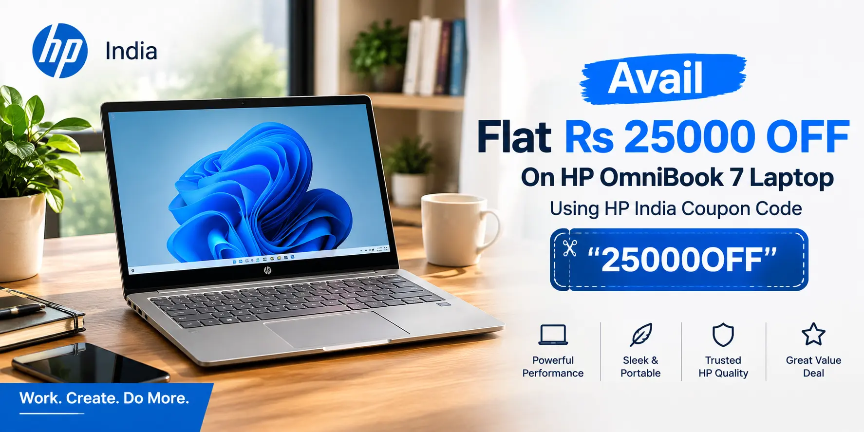 HP OmniBook 7 laptop with Rs 25000 off using HP India coupon code 25000OFF
